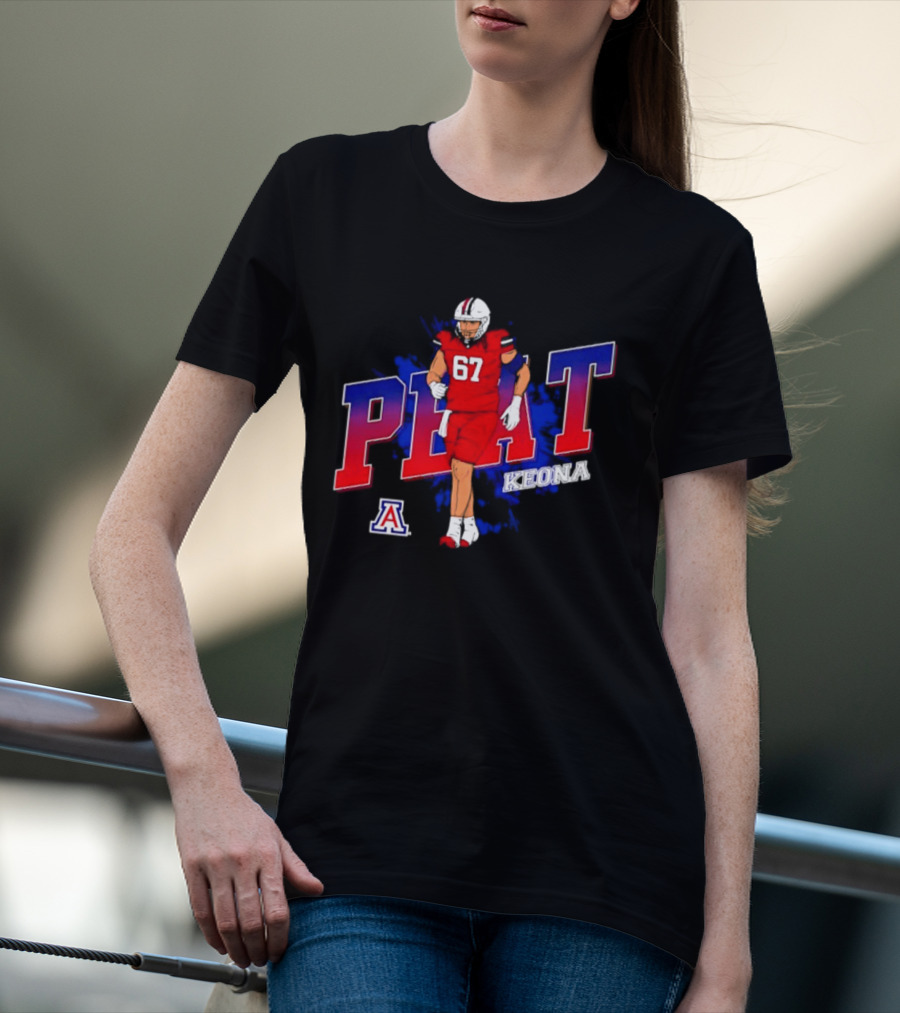 Arizona Wildcats Keona Peat 67 NCAA Football Player Caricature T-Shirt
