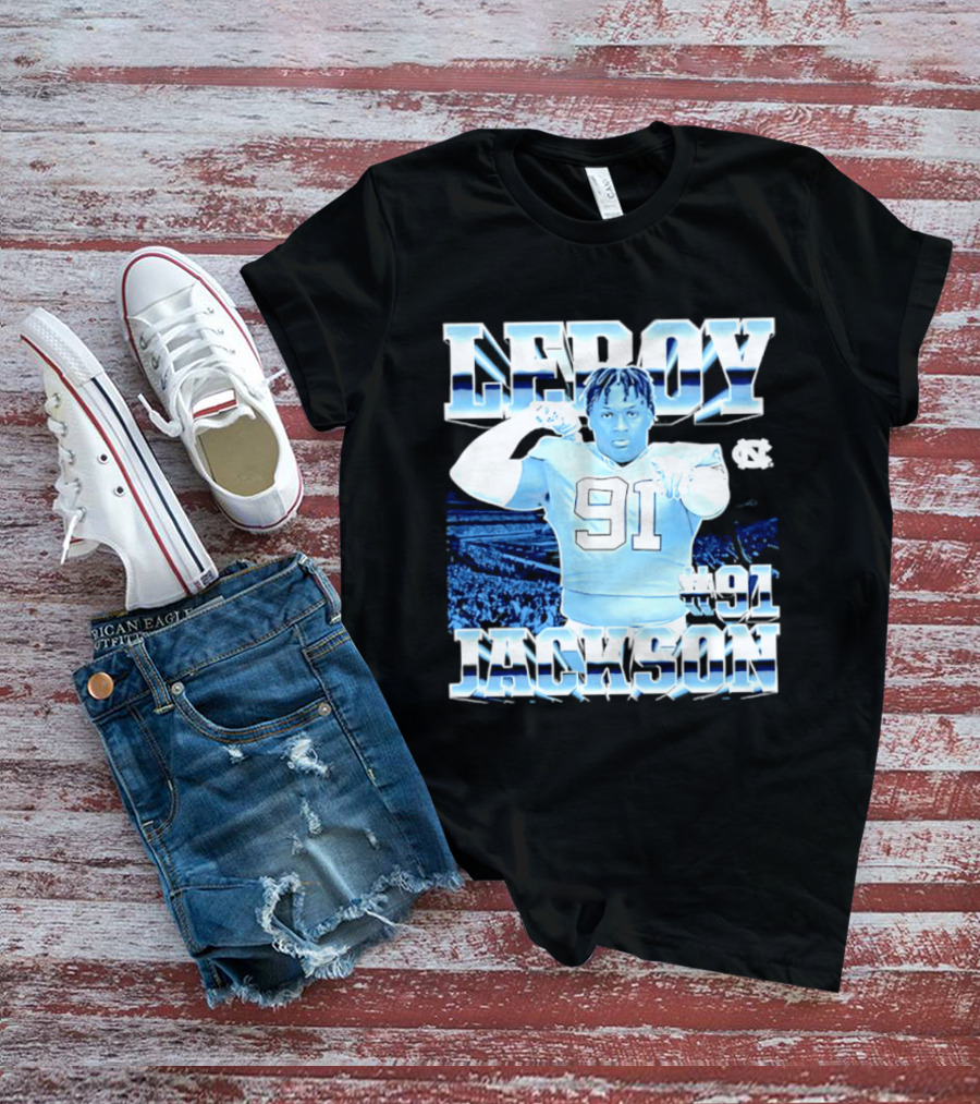 Leroy Jackson 91 North Carolina Tar Heels NCAA Football Player T-Shirt