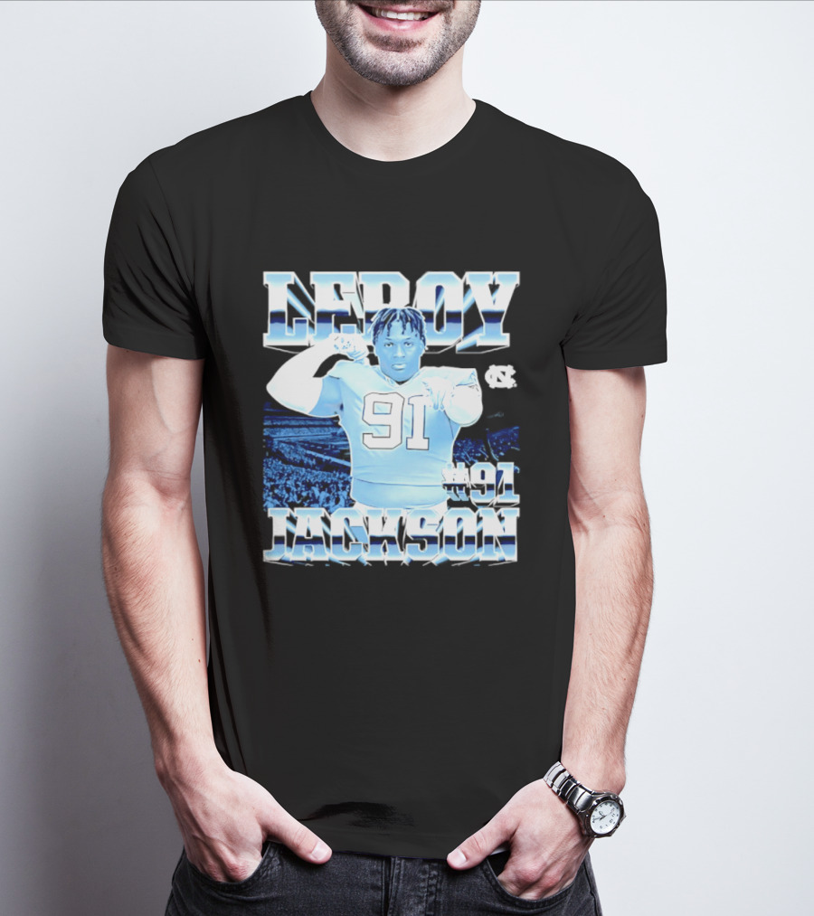 Leroy Jackson 91 North Carolina Tar Heels NCAA Football Player T-Shirt