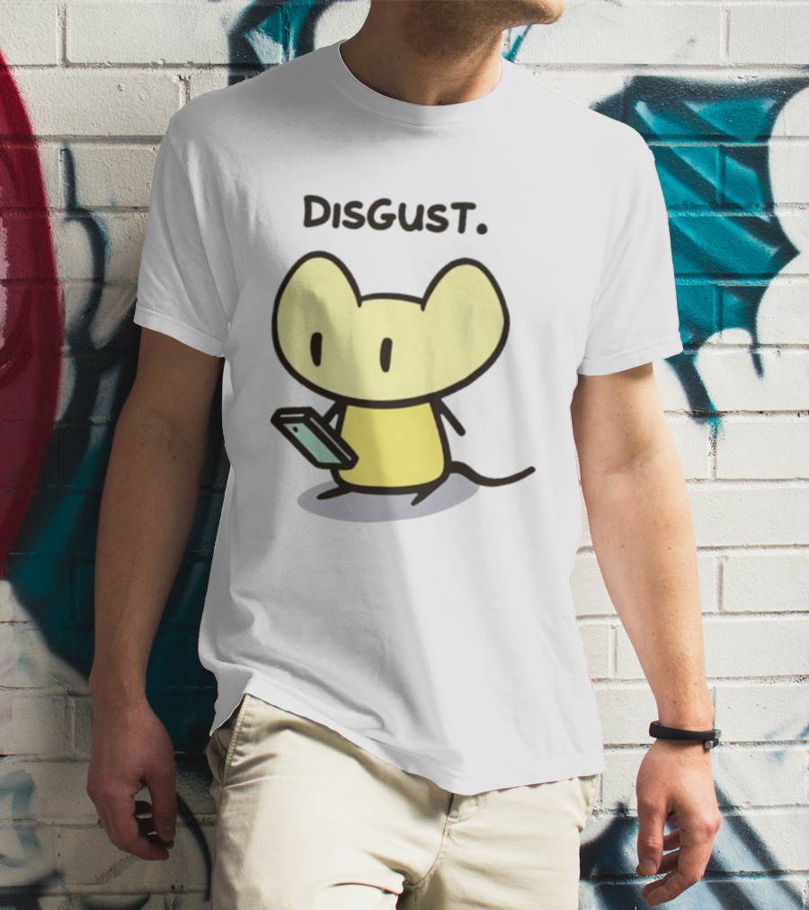 Disgust Mouse With Phone Vintage Humor T-Shirt