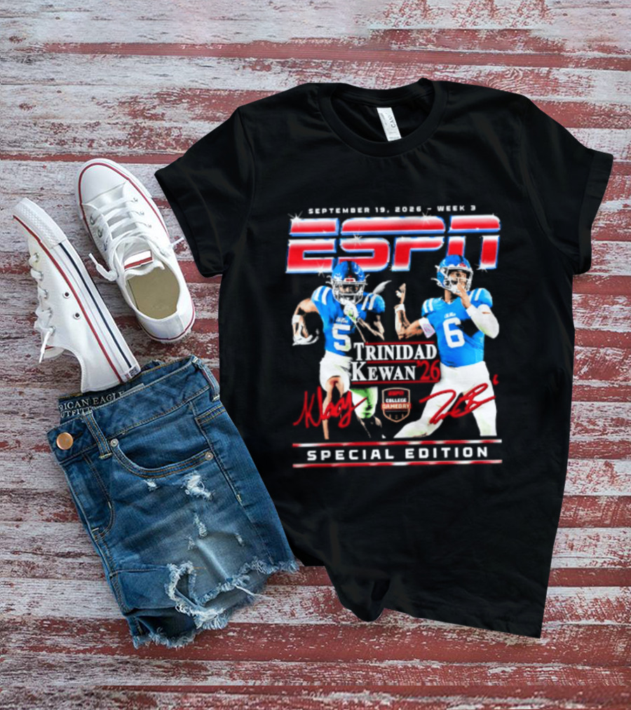 September 16 2023 ESPN Week 3 Trinidad Kewan Ole Miss Special Edition T-Shirt