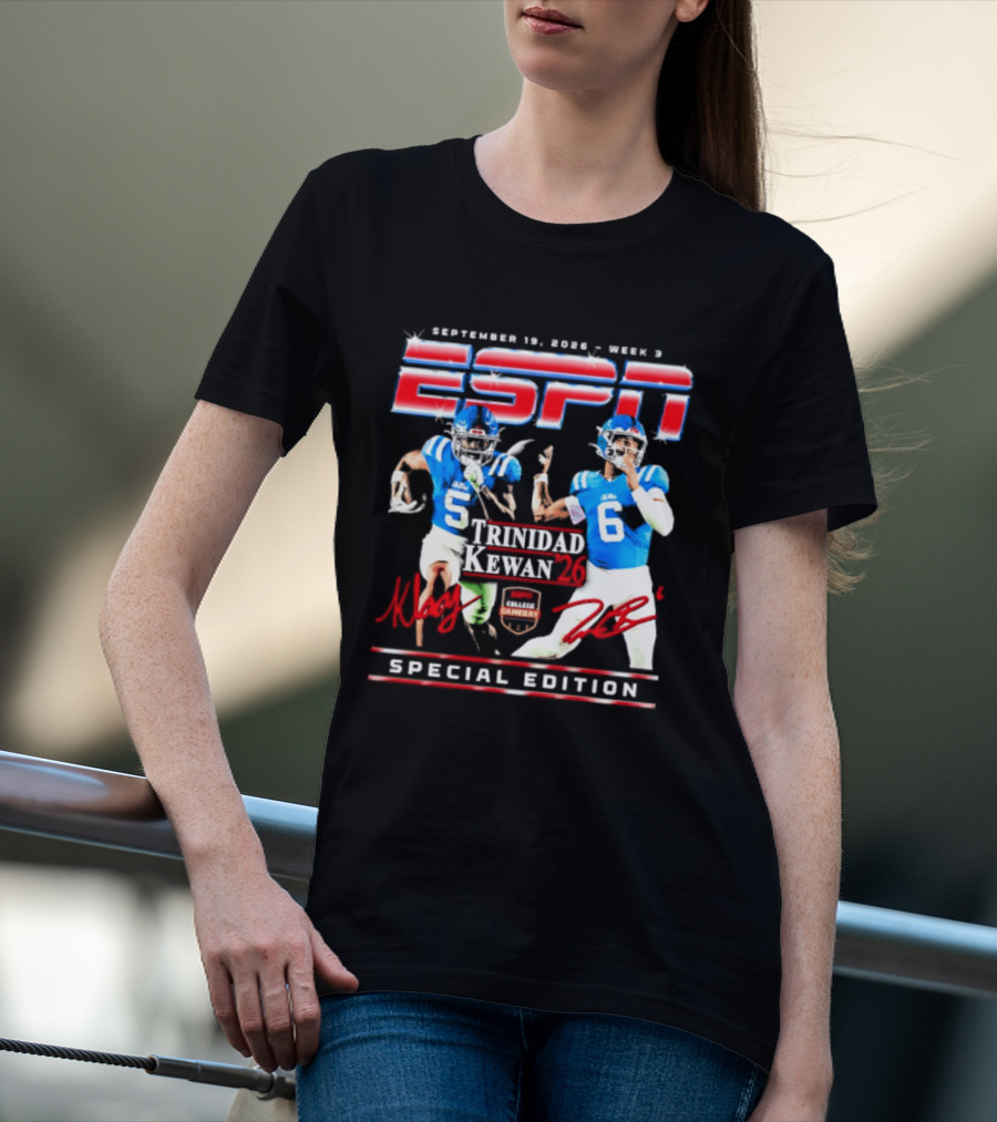 September 16 2023 ESPN Week 3 Trinidad Kewan Ole Miss Special Edition T-Shirt