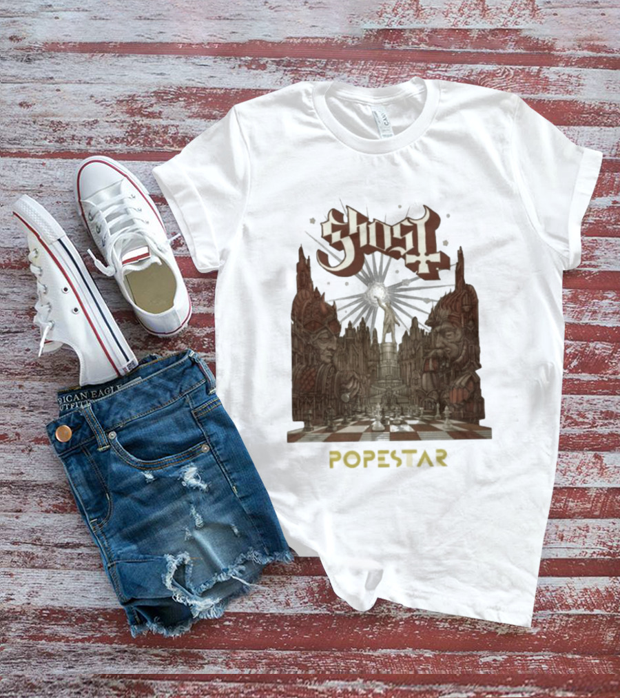 Ghost Popestar Chessboard Cathedral Gothic T-Shirt