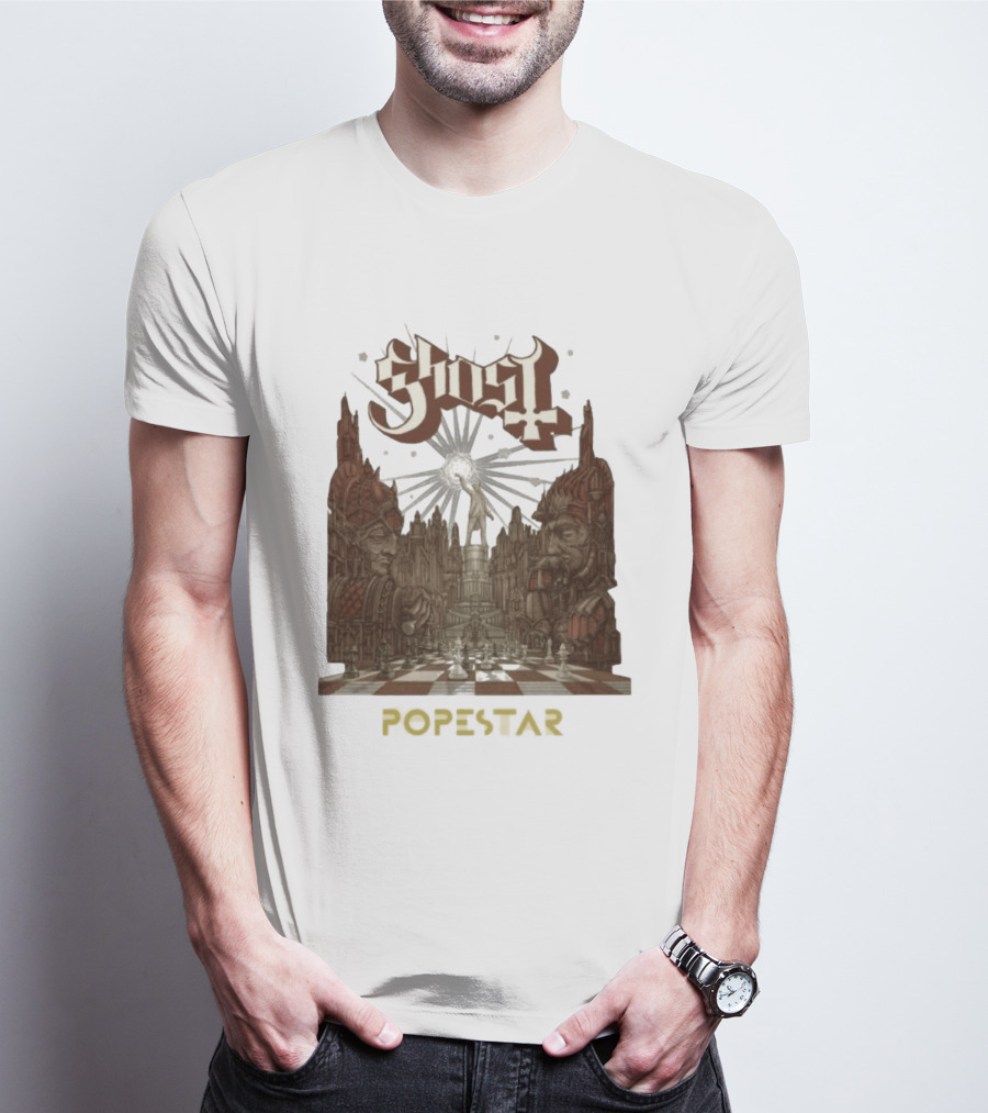 Ghost Popestar Chessboard Cathedral Gothic T-Shirt