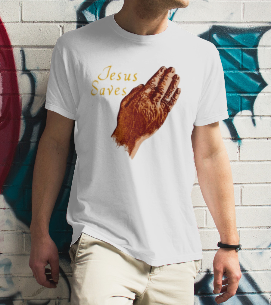Jesus Saves Praying Hands Religious Faith Christian T-Shirt