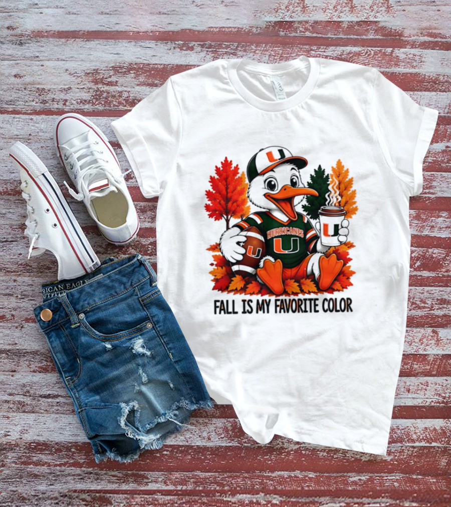 Miami Hurricanes Fall Is My Favorite Color NCAA Football T-Shirt