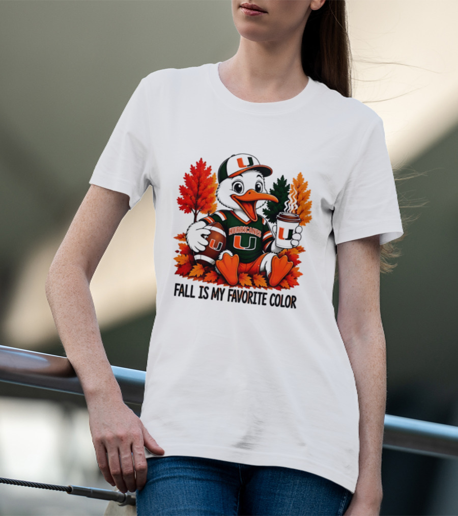 Miami Hurricanes Fall Is My Favorite Color NCAA Football T-Shirt
