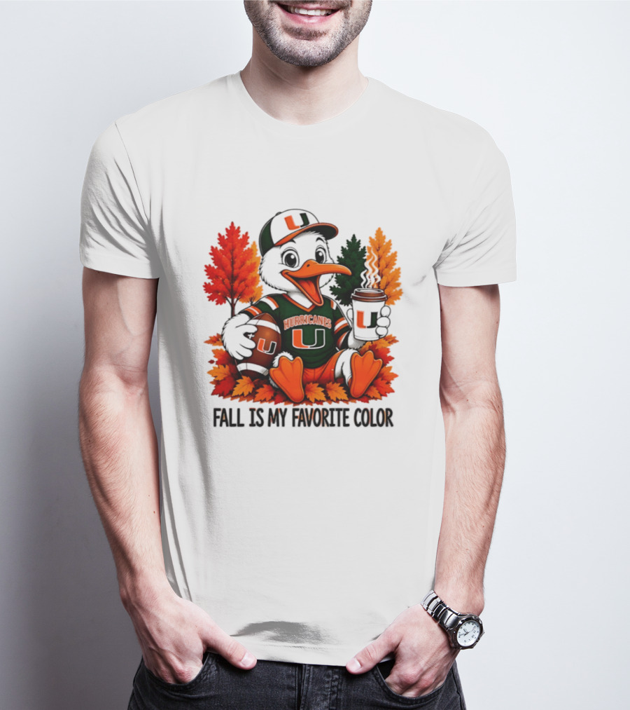 Miami Hurricanes Fall Is My Favorite Color NCAA Football T-Shirt