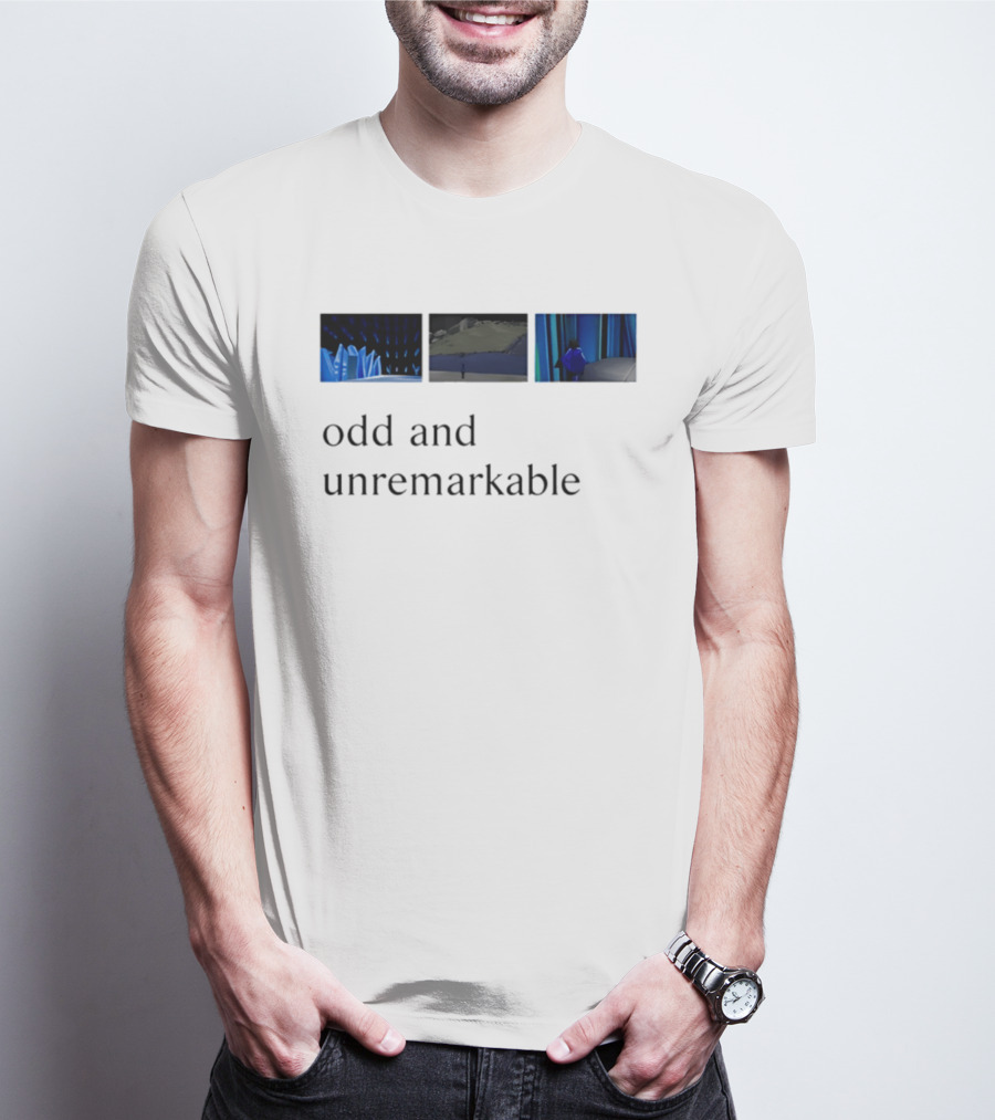 Odd And Unremarkable Aesthetic Minimalist Blue Abstract Scenes T-Shirt