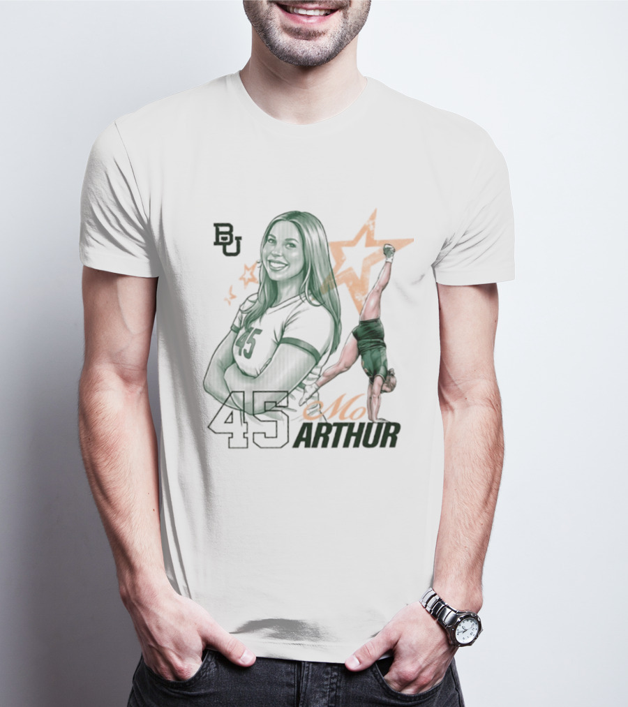 BU Mo Arthur 45 Baylor Bears NCAA Acrobatics & Tumbling T-Shirt