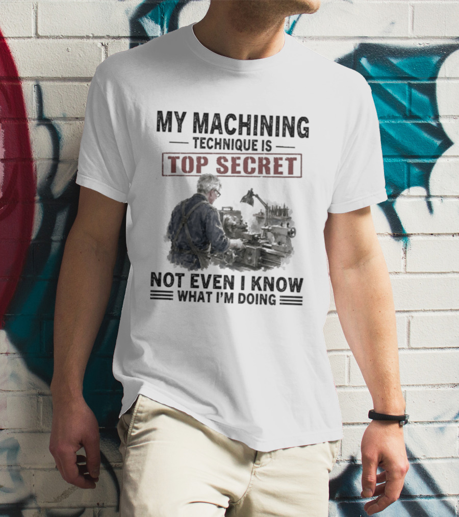 My Machining Technique Is Top Secret Not Even I Know What I'm Doing Industrial Humor T-Shirt