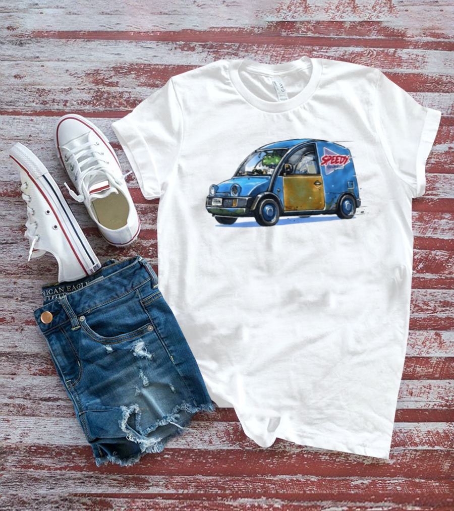 Speedy Couriers Alien Driver In Blue Hoon Van T-Shirt