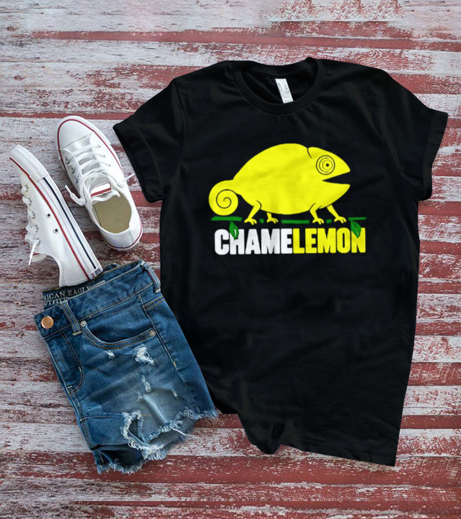 Chamelemon Chameleon Lemon Blend With Leaf Accent T-Shirt