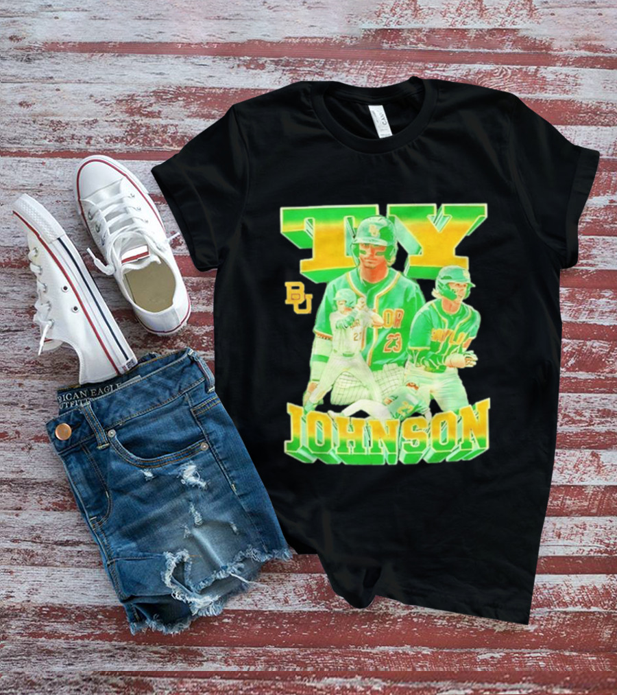 Ty Johnson Baylor Bears 23 NCAA Baseball BU T-Shirt
