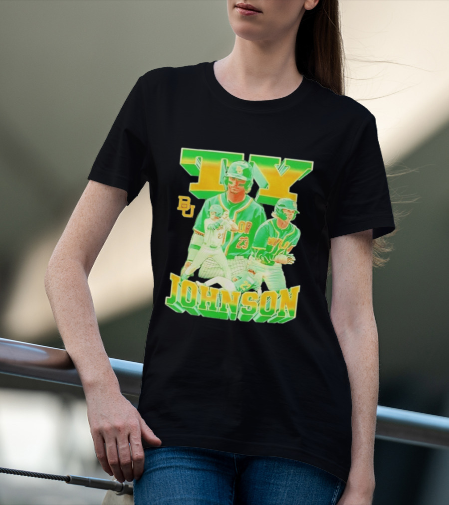 Ty Johnson Baylor Bears 23 NCAA Baseball BU T-Shirt