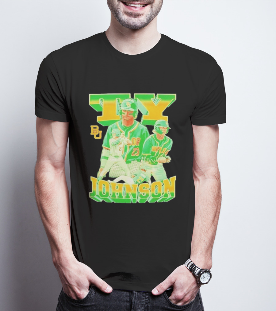 Ty Johnson Baylor Bears 23 NCAA Baseball BU T-Shirt