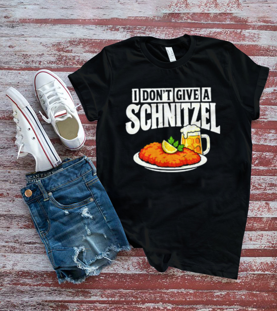 I Don't Give A Schnitzel German Beer Food Plate T-Shirt