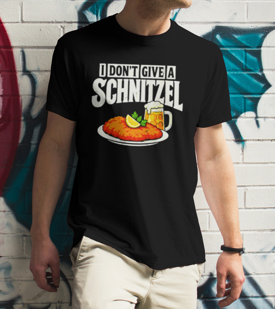 I Don't Give A Schnitzel German Beer Food Plate T-Shirt