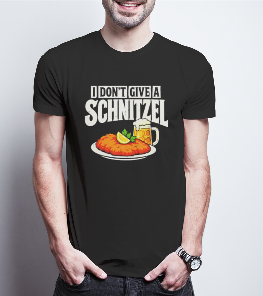I Don't Give A Schnitzel German Beer Food Plate T-Shirt