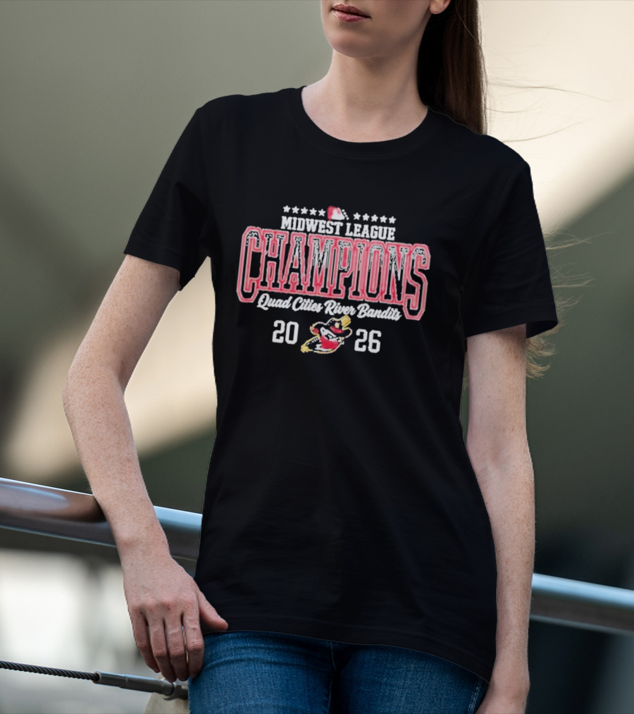 Midwest League Champions Quad Cities River Bandits 2026 T-Shirt
