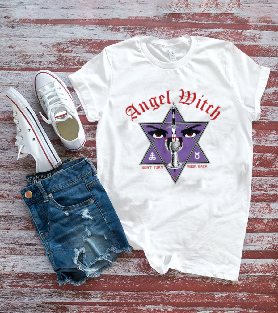 Angel Witch Don't Turn Your Back Heavy Metal Star Eyes Grail T-Shirt