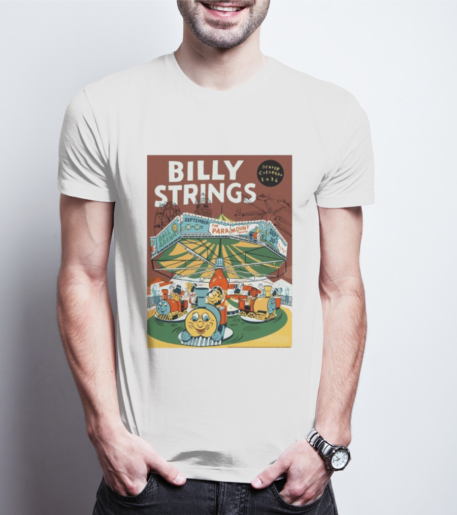 Billy Strings Denver Colorado Event Ball Arena September 18 19 2026 The Paramount Theatre T-Shirt