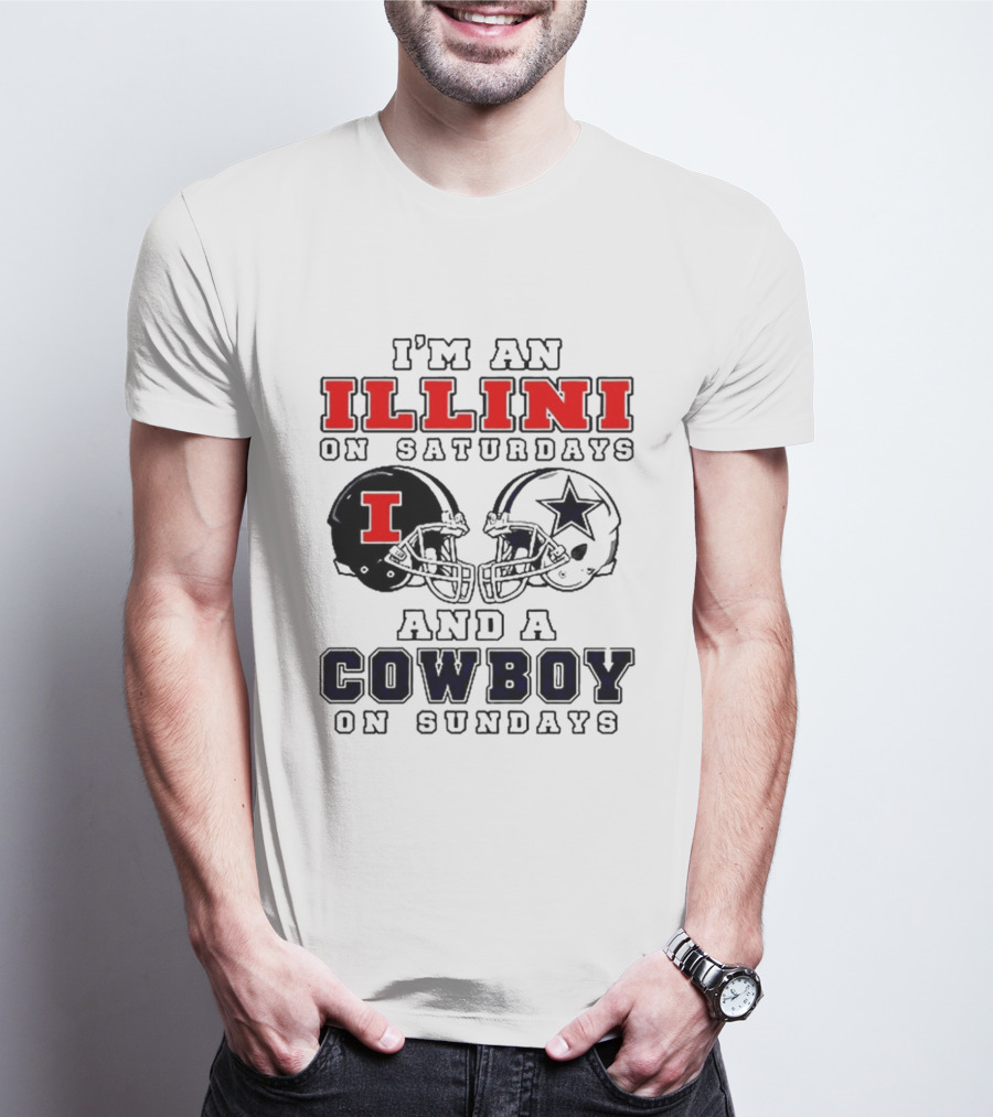 Im An Illini On Saturdays And A Cowboy On Sundays Football Game Day T-Shirt