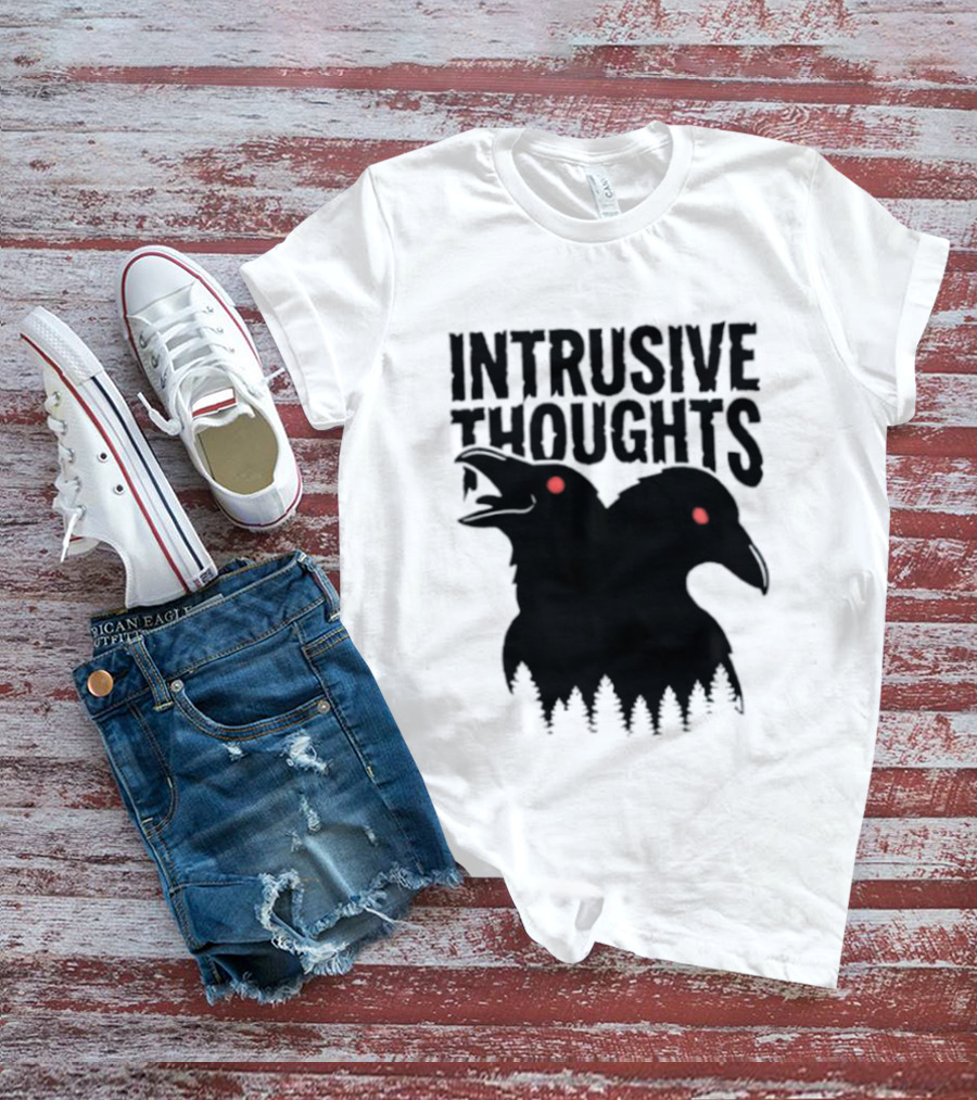 Intrusive Thoughts Raven Forest Mental Health Awareness T-Shirt