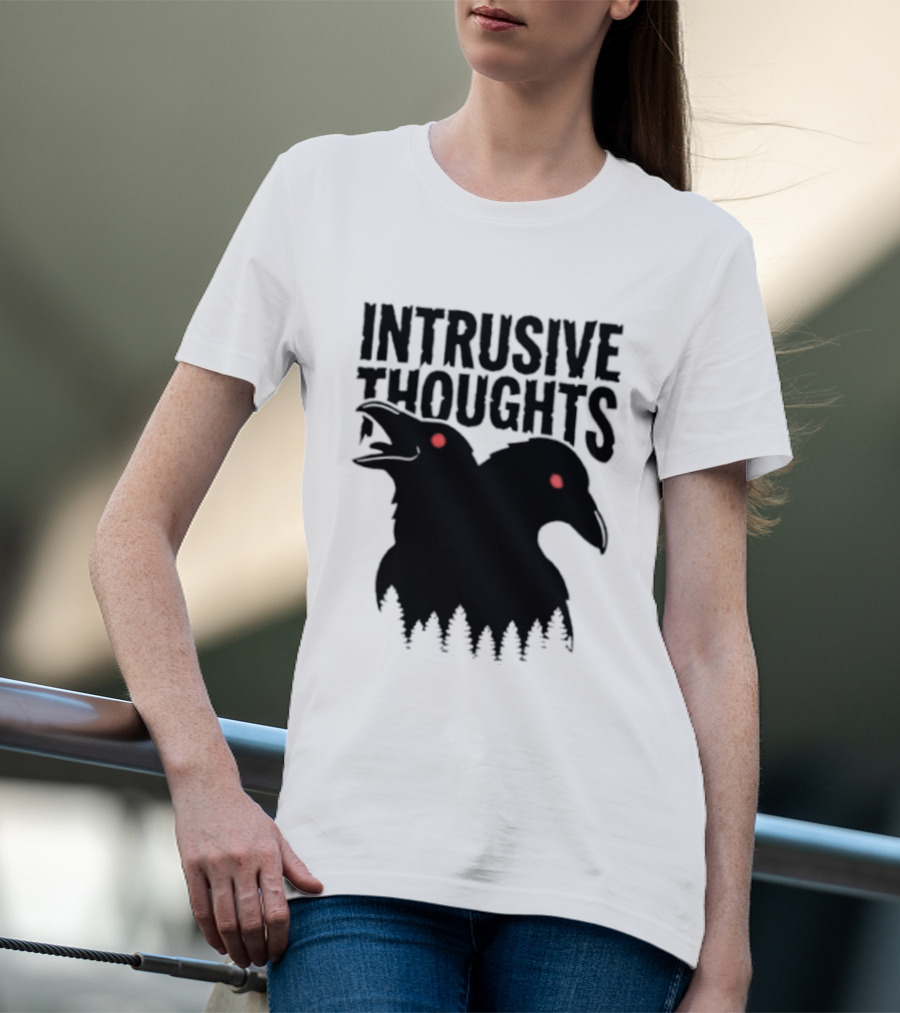 Intrusive Thoughts Raven Forest Mental Health Awareness T-Shirt