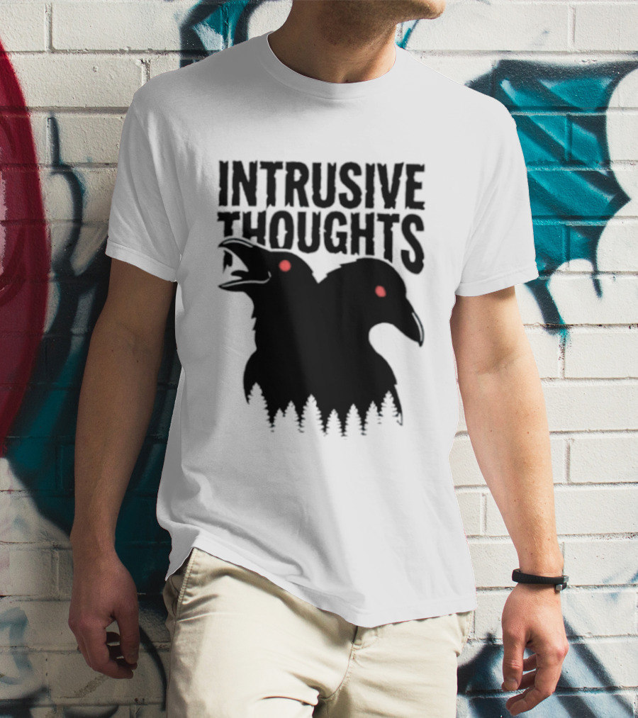 Intrusive Thoughts Raven Forest Mental Health Awareness T-Shirt