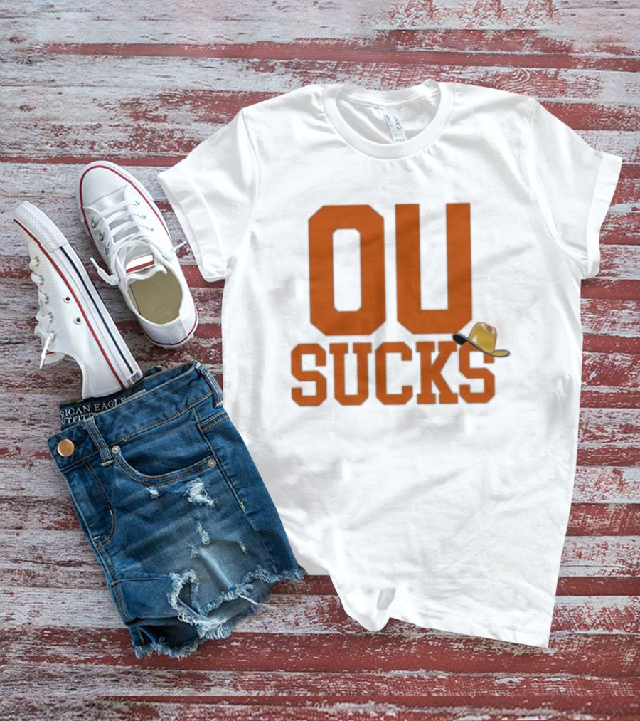 OU Sucks Cowboy Hat Orange Rivalry T-Shirt