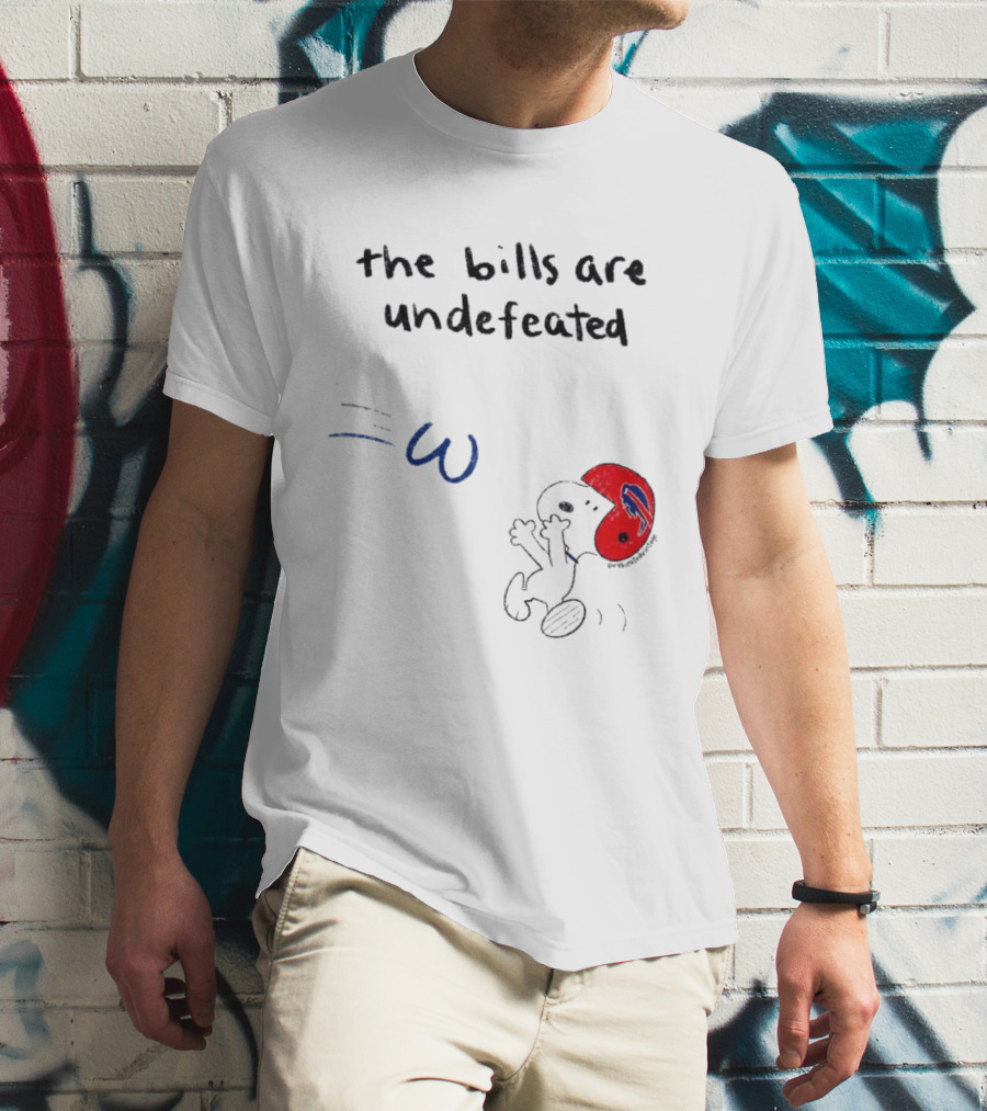 Snoopy Football Red Helmet The Bills Are Undefeated T-Shirt