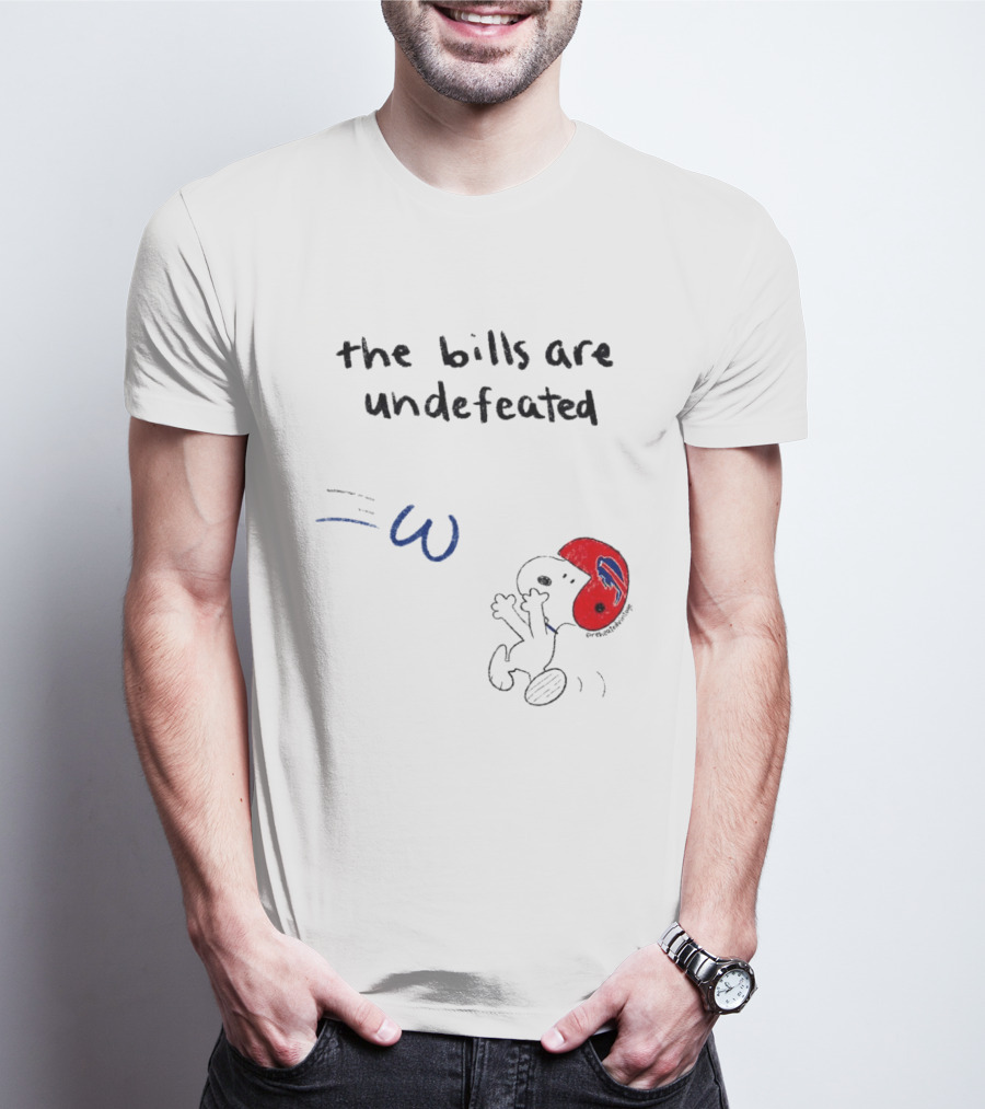 Snoopy Football Red Helmet The Bills Are Undefeated T-Shirt