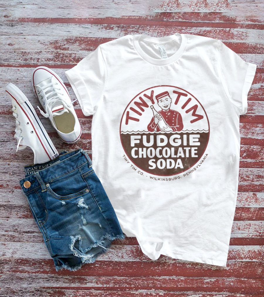 Tiny Tim Fudgie Chocolate Soda Wilkinsburg Pennsylvania Retro Beverage Branding T-Shirt