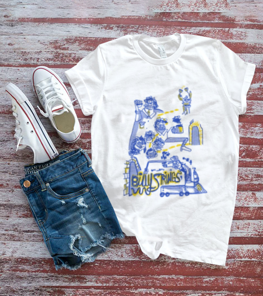 Billy Strings Store Train With Dates Jason Look Blue And Yellow T-Shirt