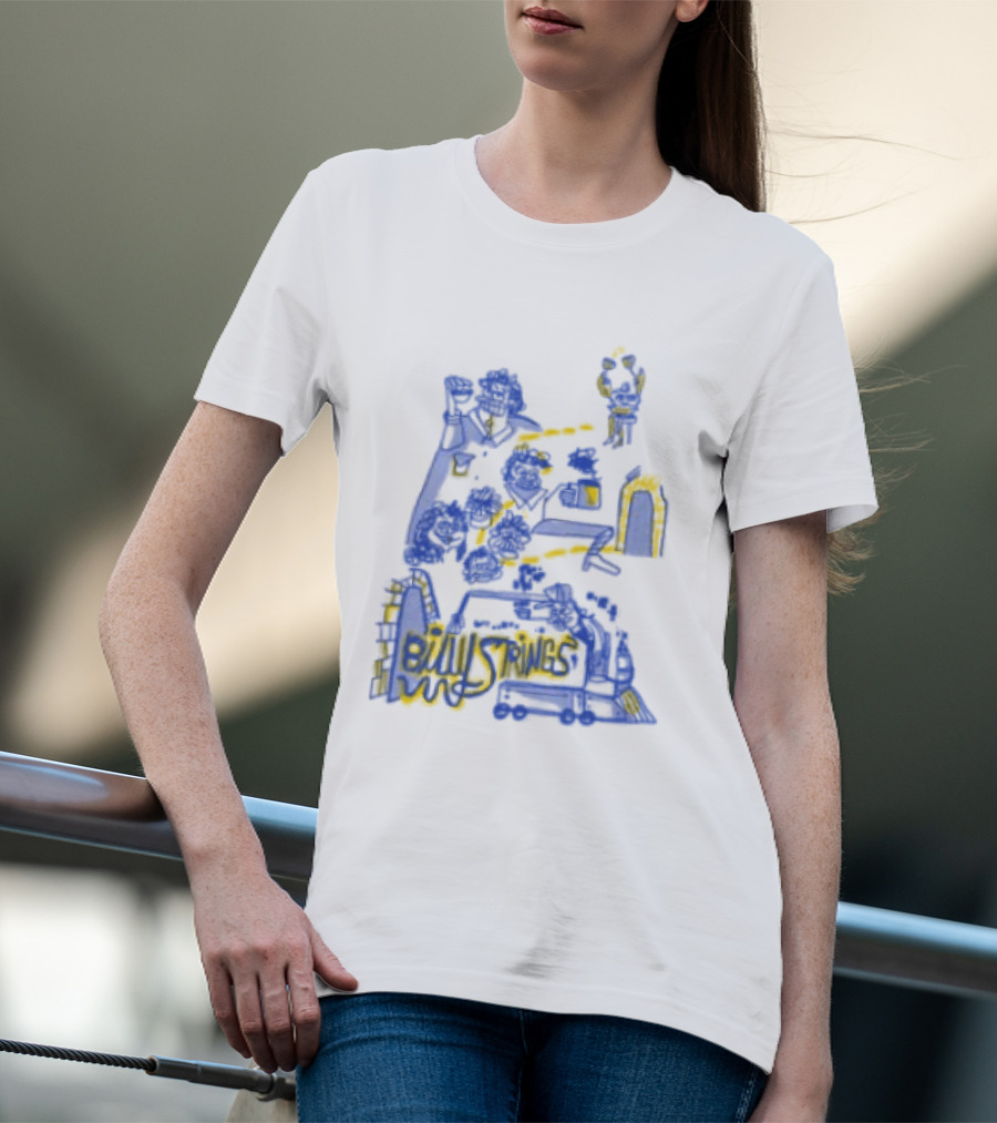 Billy Strings Store Train With Dates Jason Look Blue And Yellow T-Shirt