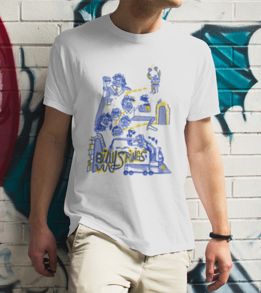 Billy Strings Store Train With Dates Jason Look Blue And Yellow T-Shirt