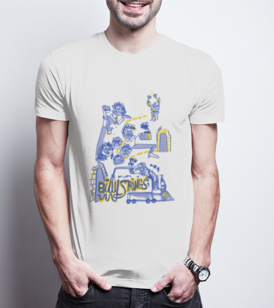 Billy Strings Store Train With Dates Jason Look Blue And Yellow T-Shirt
