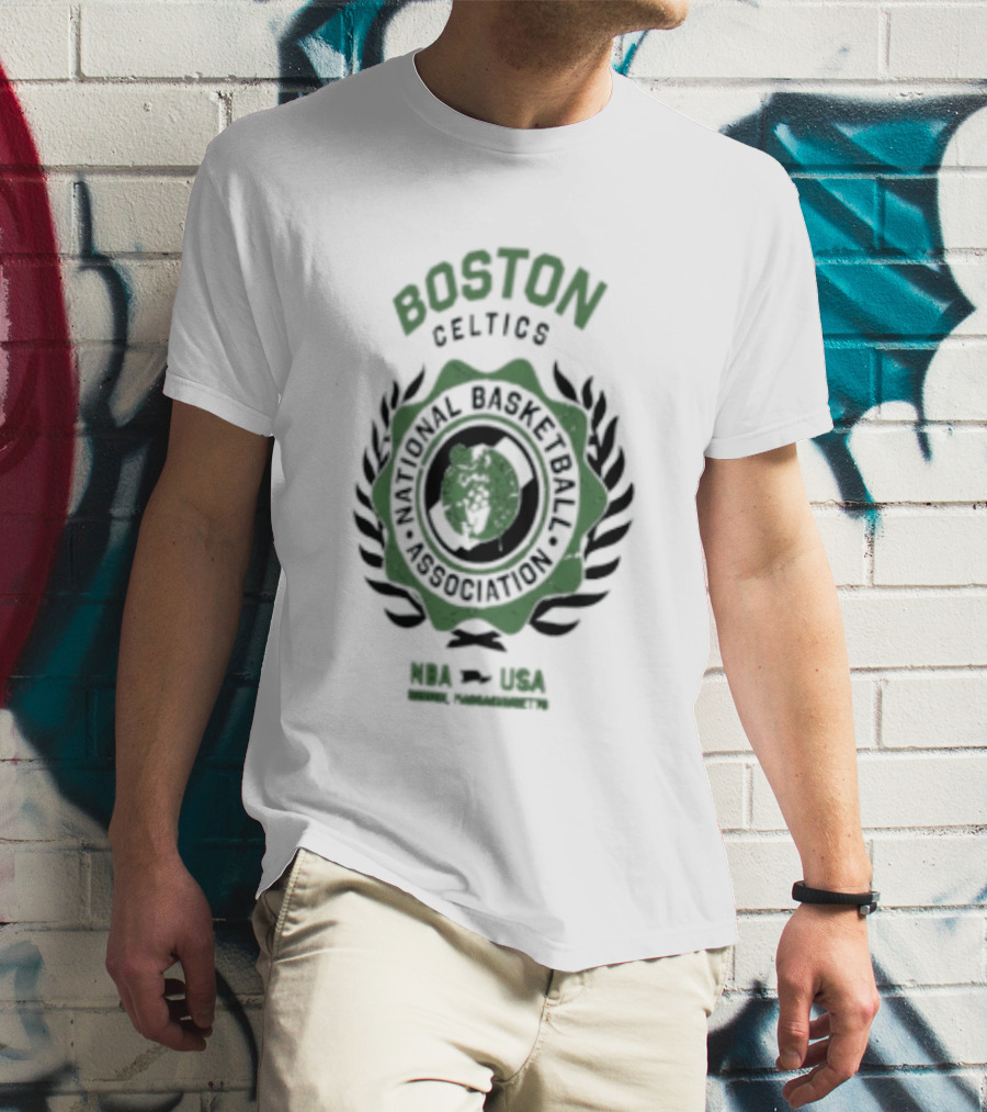 Boston Celtics NBA USA Laurel Crest 2026 T-Shirt
