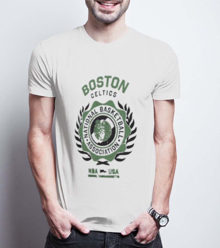 Boston Celtics NBA USA Laurel Crest 2026 T-Shirt