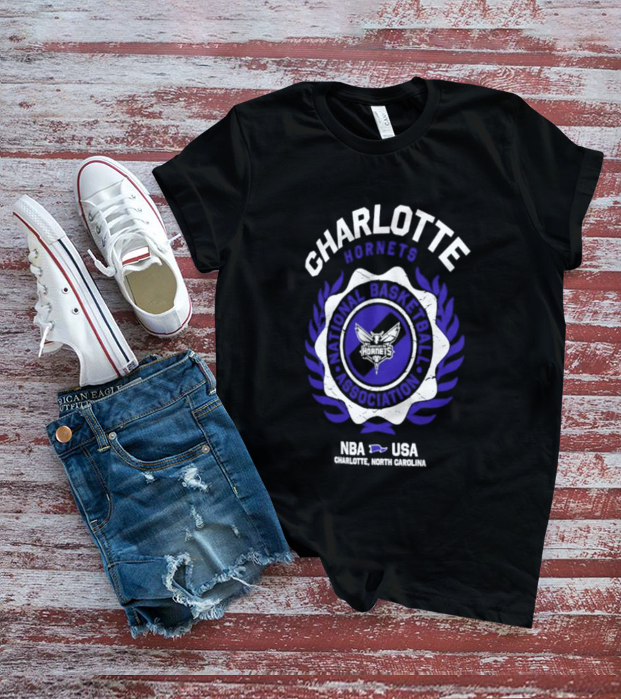 Charlotte Hornets NBA National Basketball Association Crest USA 2026 T-Shirt