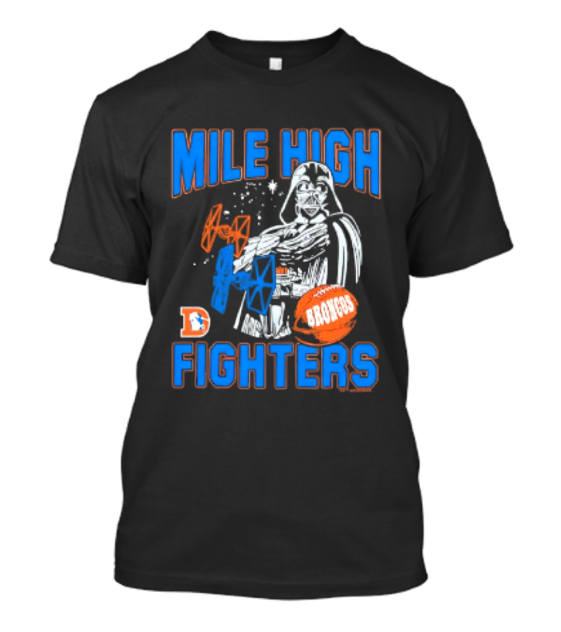 Mile High Fighters Denver Broncos Star Wars Dark Side T-Shirt
