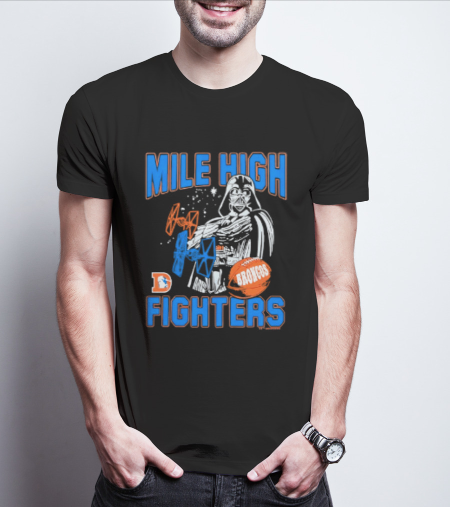 Mile High Fighters Denver Broncos Star Wars Dark Side T-Shirt