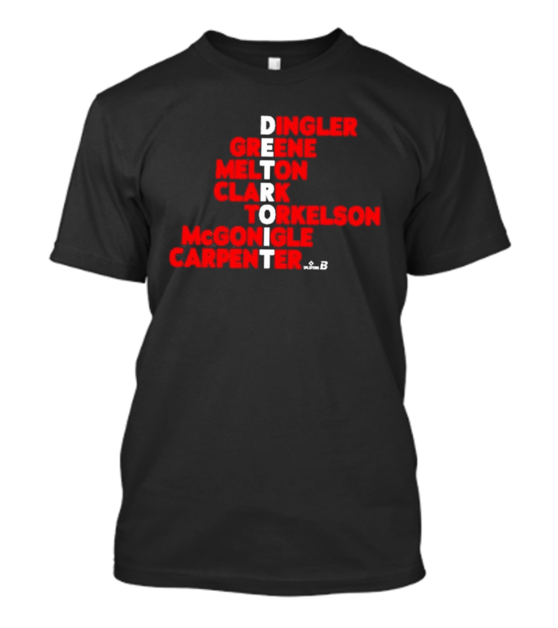 Detroit Torkelson Greene Carpenter Clark Baseball Roster Names T-Shirt