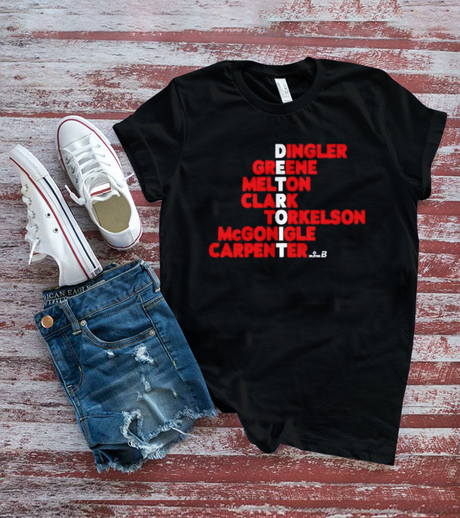 Detroit Torkelson Greene Carpenter Clark Baseball Roster Names T-Shirt