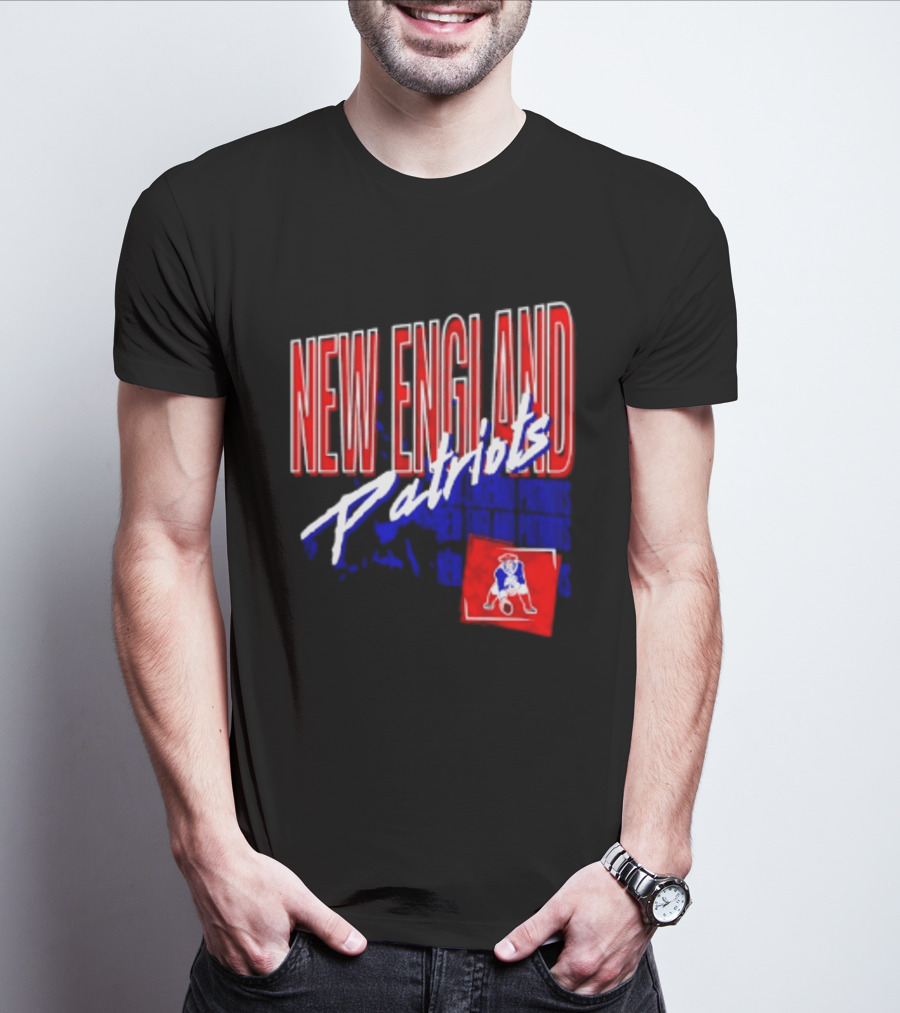 New England Patriots Red White Team Sports T-Shirt