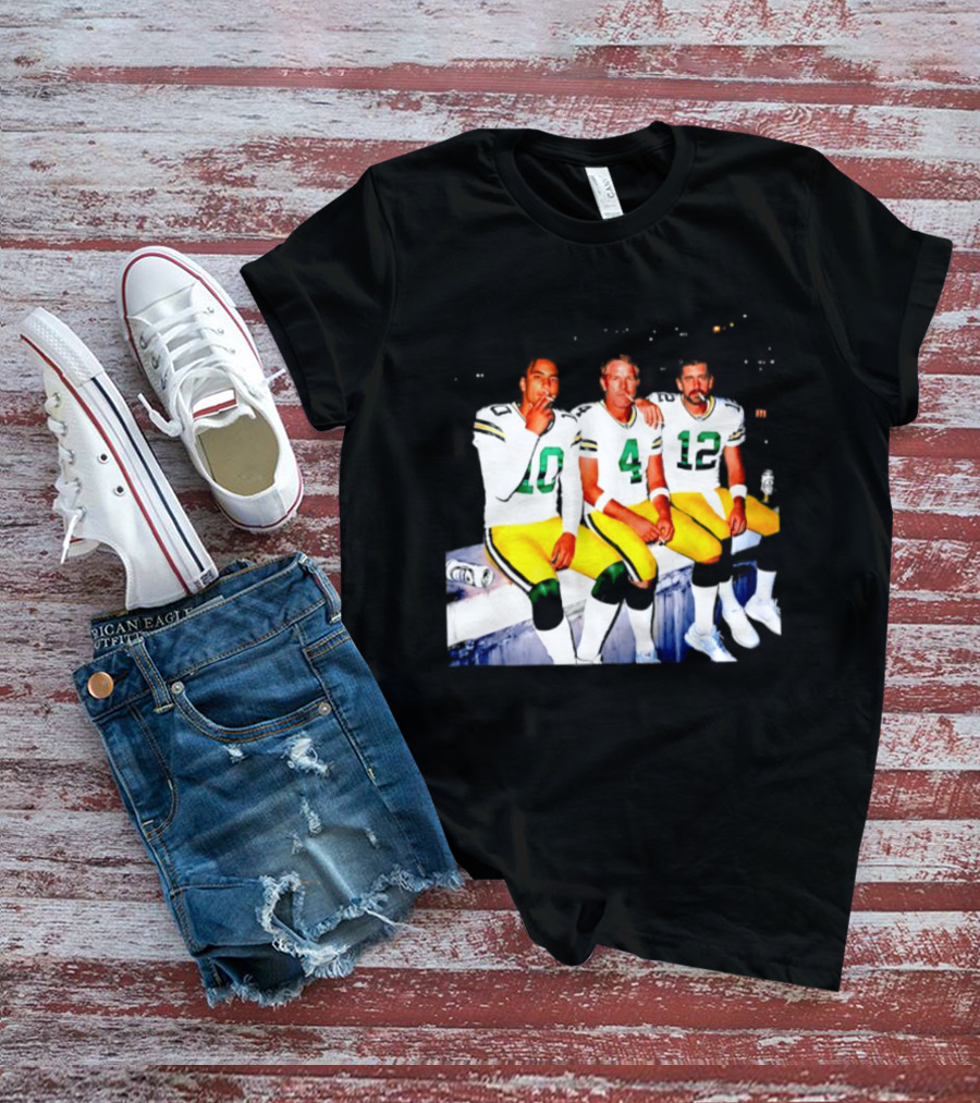 Jordan Love Brett Favre Aaron Rodgers Green Bay Packers Smoking And Beer Celebration T-Shirt