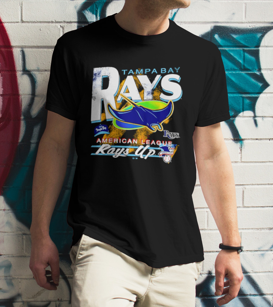 Tampa Bay Rays American League Rays Up Orange Stripe Manta Ray T-Shirt