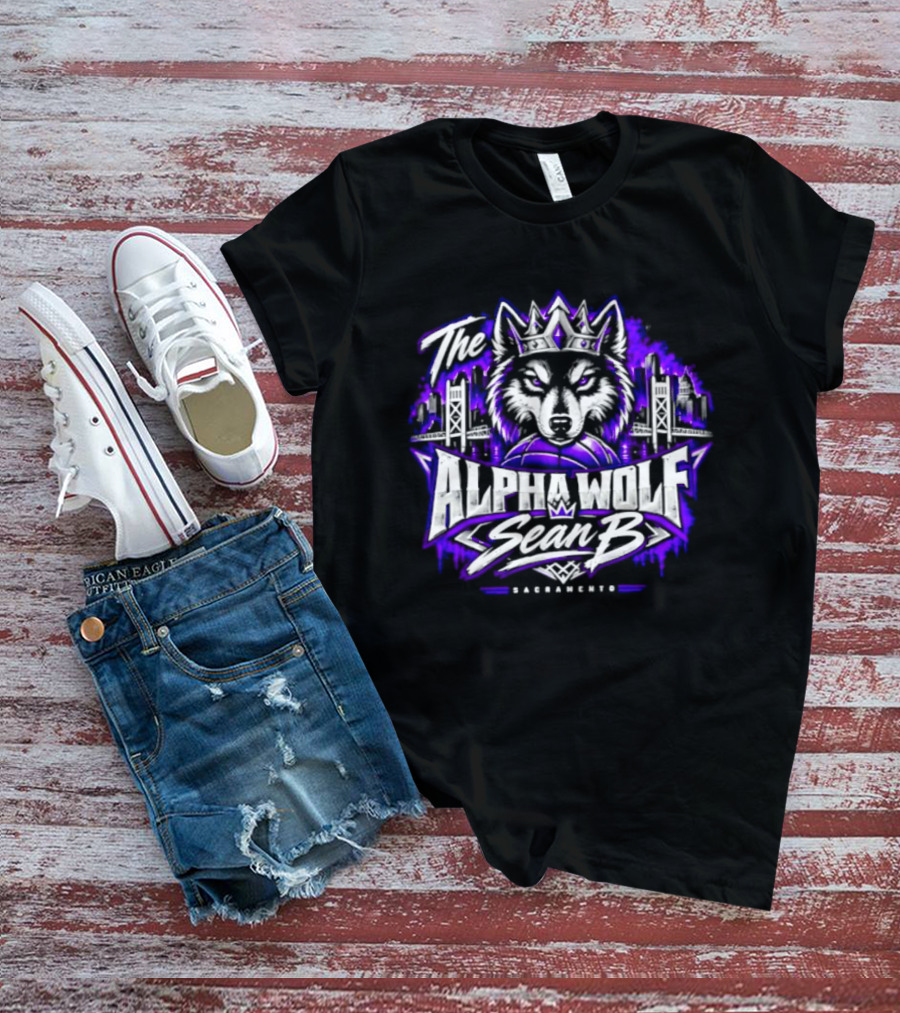 The Alpha Wolf Sean B Sacramento Skyline King's Crown Wolf T-Shirt