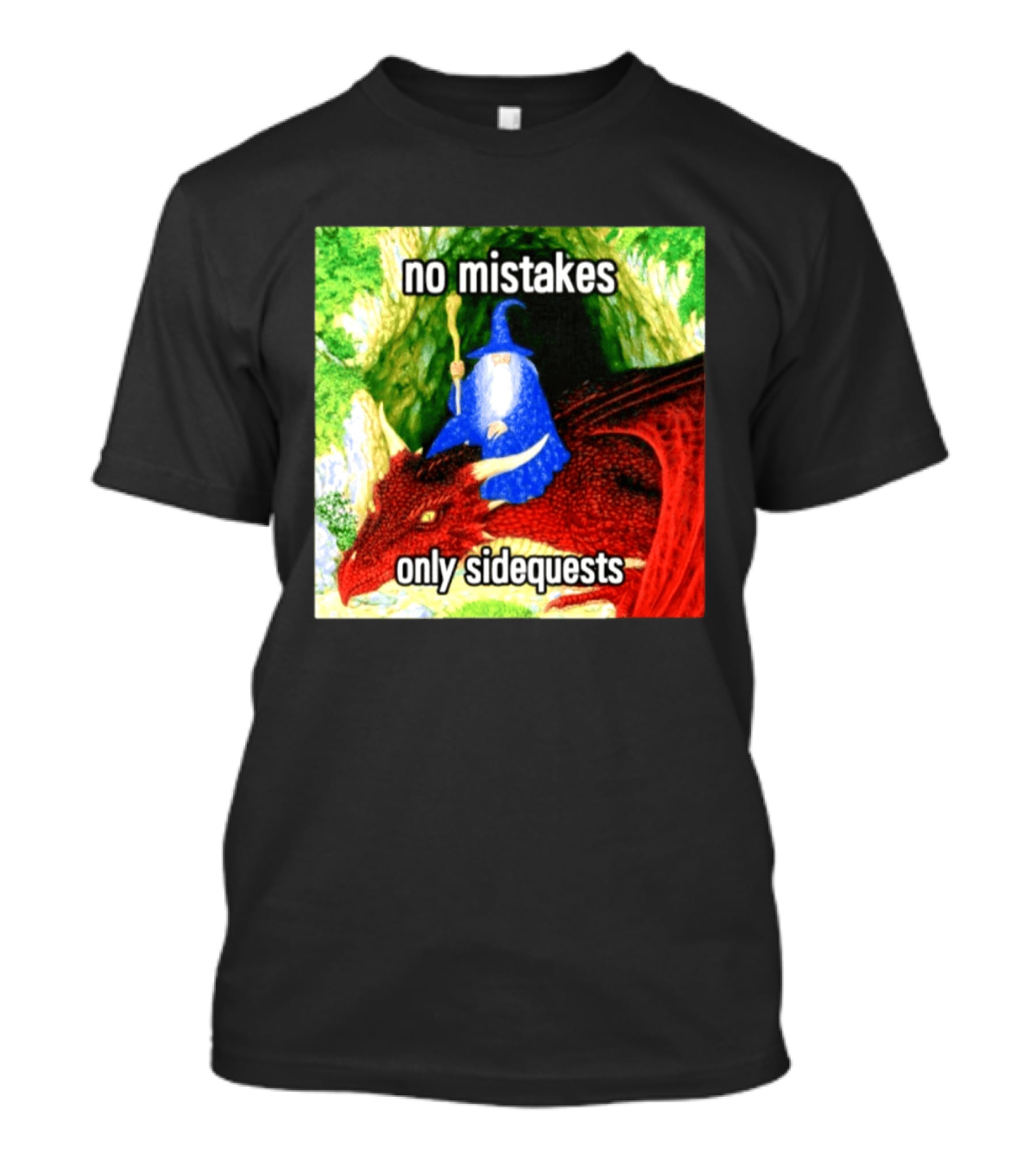 No Mistakes Only Side Quests Wizard And Dragon T-Shirt